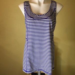 Lululemon Blue & White Striped Athletic Top B-25